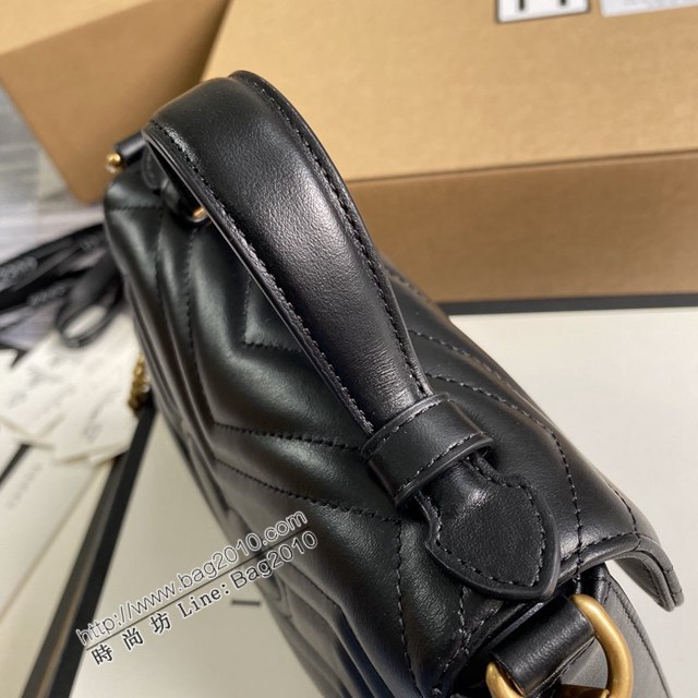 Gucci新款女包 古馳雙G銜縫迷你手提單肩斜挎鏈條包 Gucci原廠皮GG Marmont郵差包系列女包 547260  ydg3127
